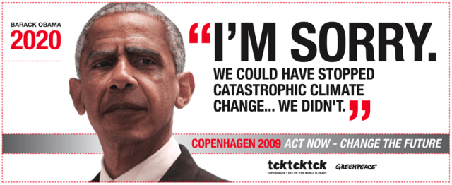 Campaña del año 2009 de Greenpeace en la COP15 de Copenhagen. No sirvio de mucho