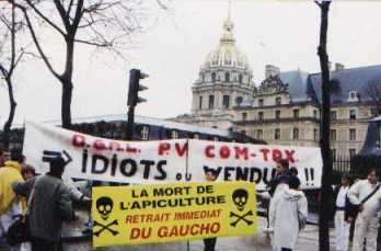 Las manifestaciones de París para protestar contra los efectos del %22Gaucho%22 en las abejas. Liberté y Fraternité a tope