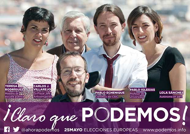El cartel electoral de Podemos; parace que si pudieron. La duda es si podran mas, pero los que quieran deberian fijarse en lo que hacen.